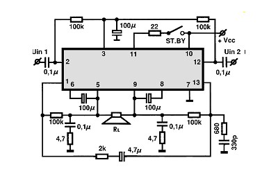TDA1515AQ BTL circuito eletronico